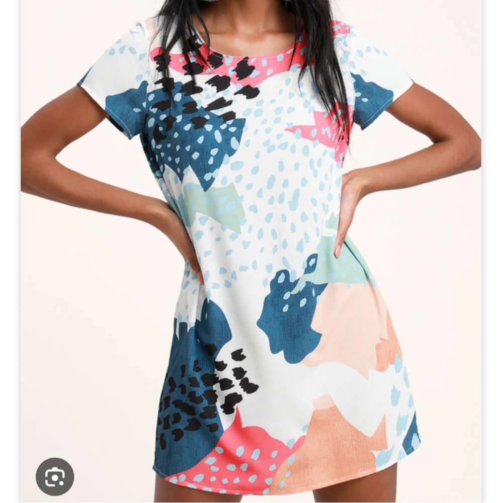 Minkpink Coral Sea printed shift dress - Picture 1 of 7